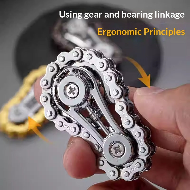 Metal Gear Chain Wheel Spinner Stress-Relief Toy | Alloy