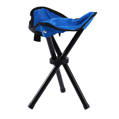 Folding Tripod Camping Stool – 100kg Load 600D Oxford Cloth Portable Fishing & Outdoor Chair Blue, Red & Green