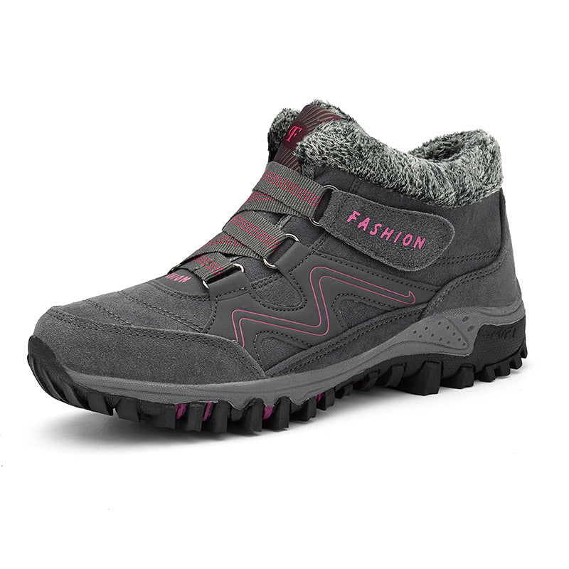 Plush-Lined Winter Couple Shoes - Warm Velvet Thick-Sole Casual Boots