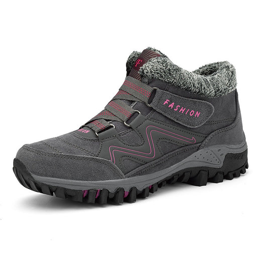 Plush-Lined Winter Couple Shoes - Warm Velvet Thick-Sole Casual Boots