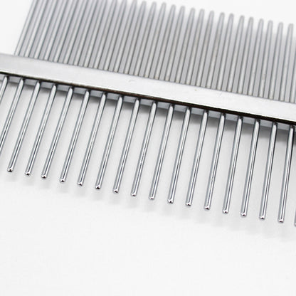 Double-Sided Pet Grooming Comb | Stainless Steel Detangling Comb for Dogs & Cats