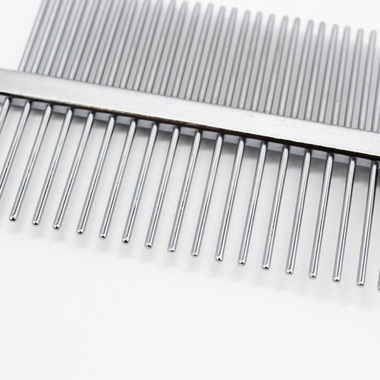 Double-Sided Pet Grooming Comb | Stainless Steel Detangling Comb for Dogs & Cats