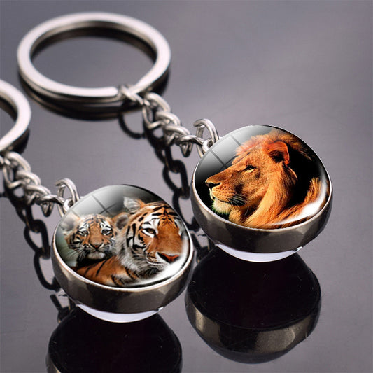 Animal Glass Ball Keychain | Double-Sided Design | 23 Animals