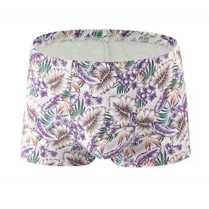 Men's Printed Milk Silk Boxer Briefs – 12 Designs Breathable Low-Waist