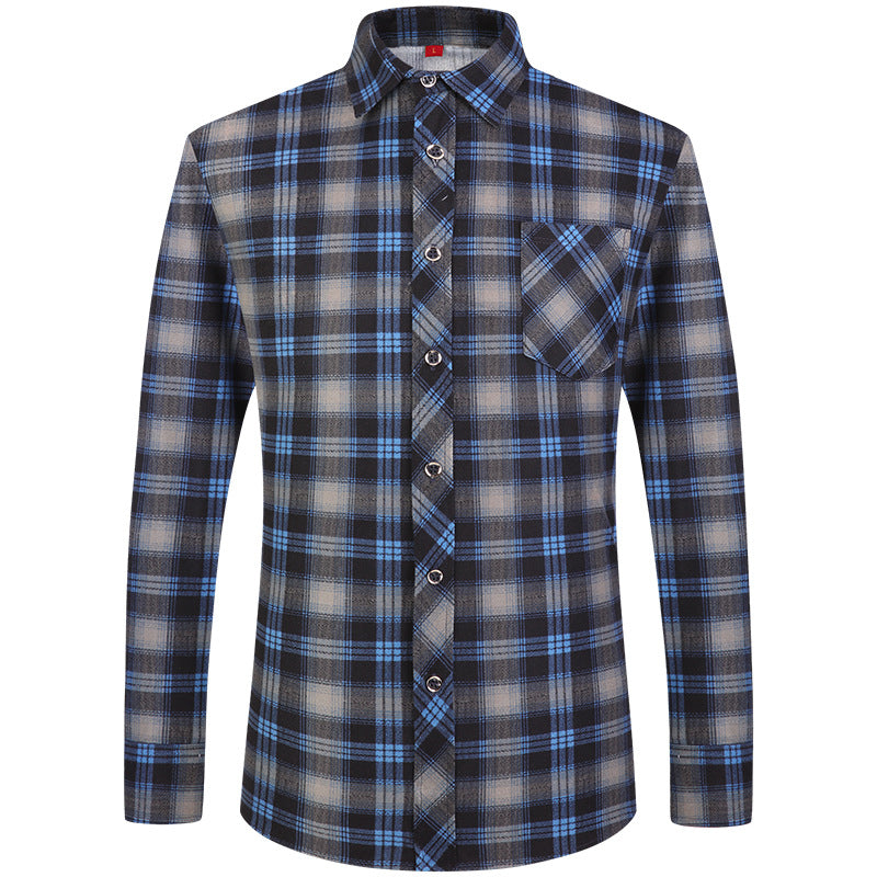 Men's Plaid Long Sleeve Shirt | Slim Fit Business Casual