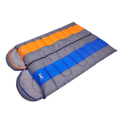 4-Season Camping Sleeping Bag – 210T Polyester Cotton Fill 1kg-1.8kg Green, Blue & Orange