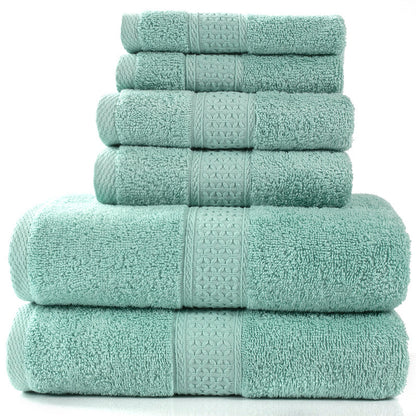 Pure Cotton 6-Piece Towel Set | Bath, Hand & Face Cloths