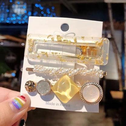 Geometric Resin Hair Clip – Polished Barrette | 15 Styles