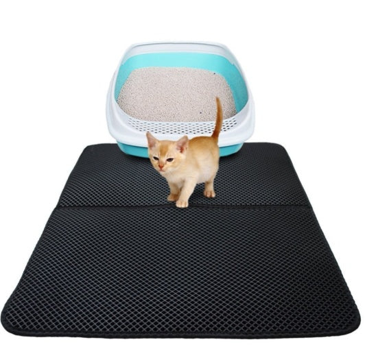 Waterproof Cat Litter Mat – EVA Honeycomb Double Layer | Foldable | Sizes XS–L