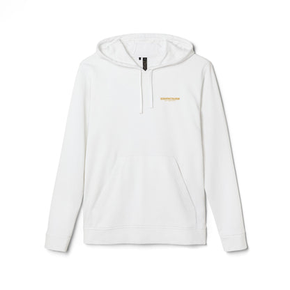 Minimalist Gold Logo Hoodie | White Fleece Unisex Pullover