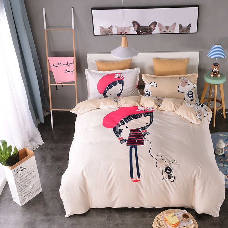 Cartoon Print Cotton Bedding Set 4 Piece | 32 Designs