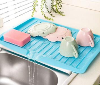 Kitchen Dish Draining Rack | Blue, Green & White
