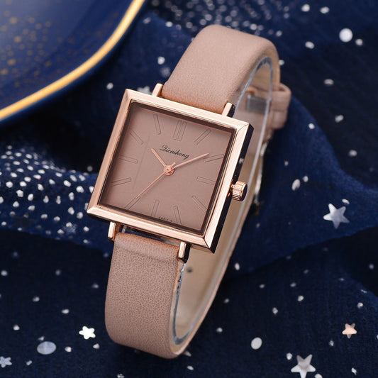 Women's Square Bracelet Quartz Watch | Crystal Leather Strap Dress Watch in 7 Colours
