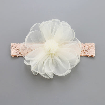 Plaid Fabric Headband for Babies & Girls | Beige, Grey & Pink