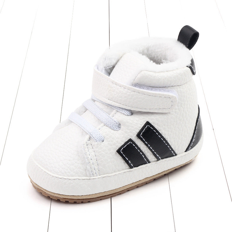 Baby High-Top Velcro Shoes | Unisex Soft Sole Infant Trainers 11-13cm
