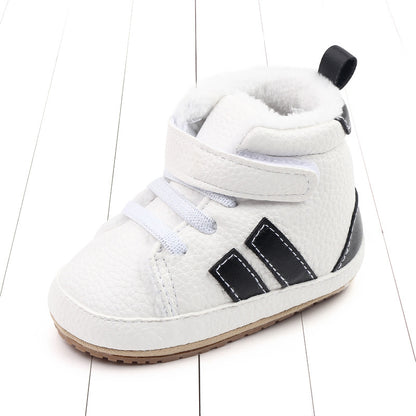 Baby High-Top Velcro Shoes | Unisex Soft Sole Infant Trainers 11-13cm