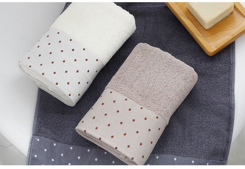Wide Satin Dot Jacquard Bath Towel – 100% Cotton
