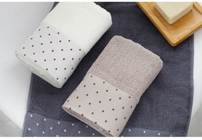 Wide Satin Dot Jacquard Bath Towel – 100% Cotton