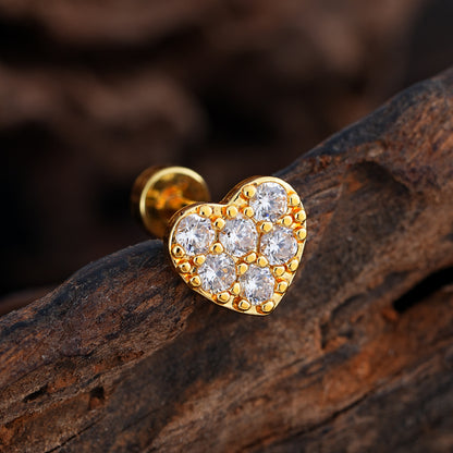 Micro-Set Zircon Ear Cuff | Minimalist Stainless Steel Single Ear Stud