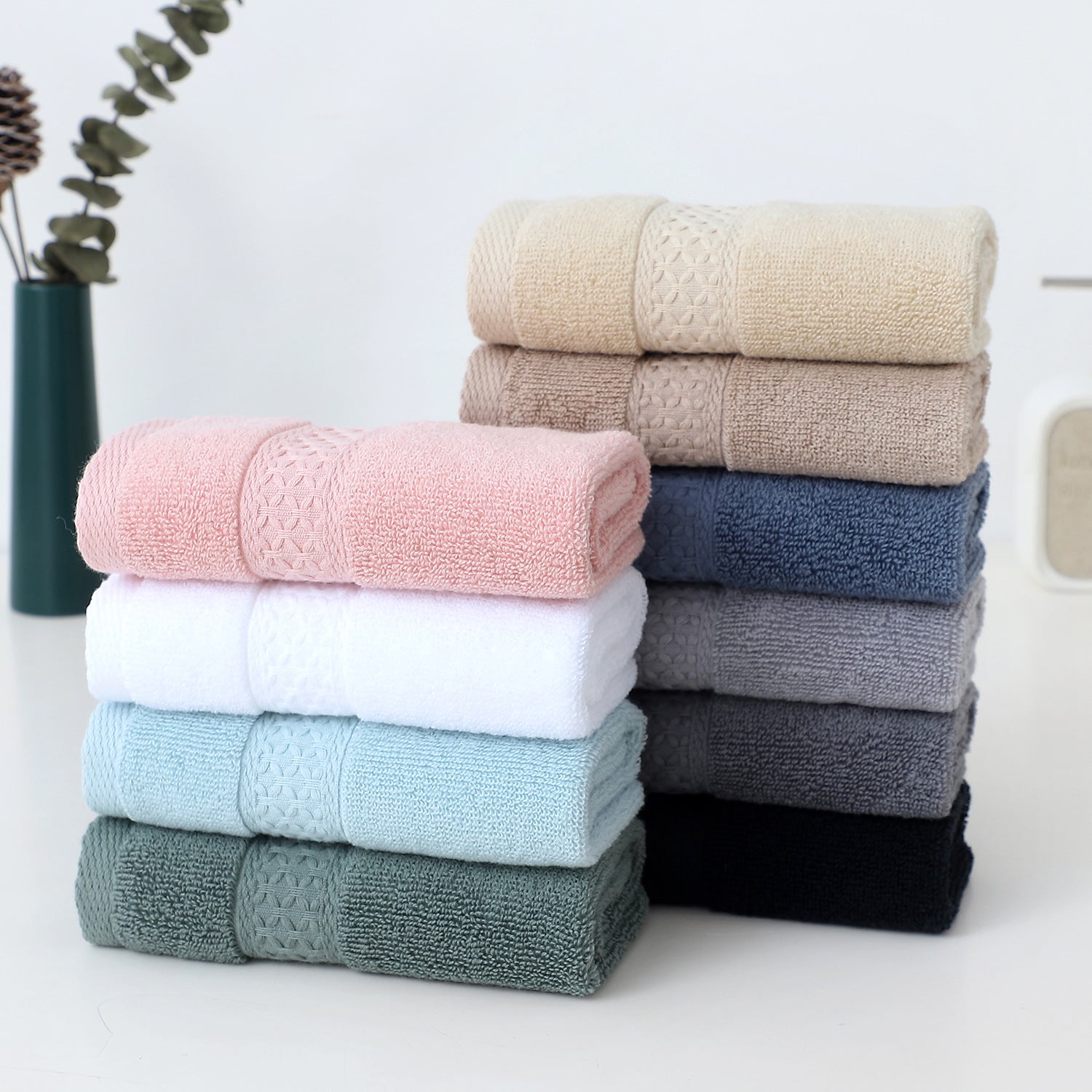 Pure Cotton Jacquard Bath Towel | Oversized 100×150cm | 10 Colours