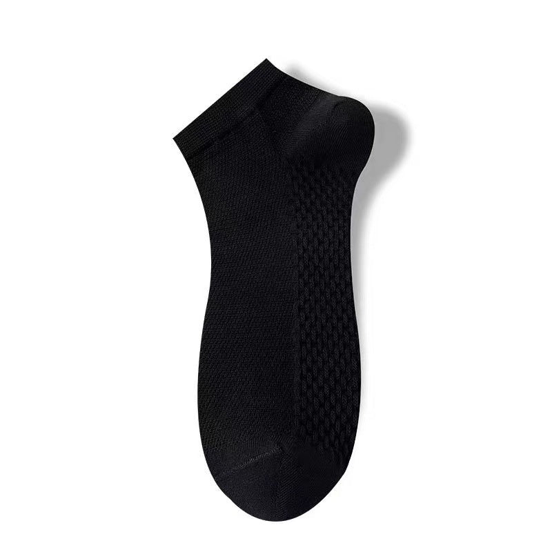 Unisex 100% Cotton Low-Cut Ankle Socks – Breathable Mesh Sole 7 Colours