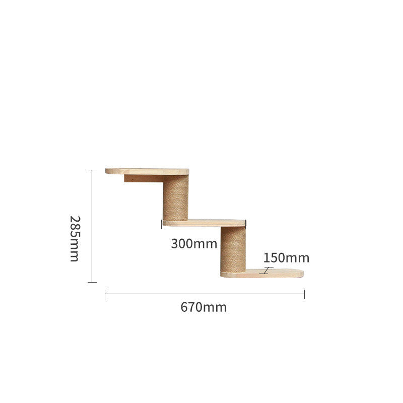 Modular Wall-Mounted Cat Climbing Frame – Solid Wood Shelves & Platforms