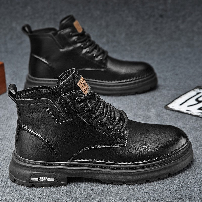 Men's Martin Boots | Chunky Sole Mid-Calf Lace-Up