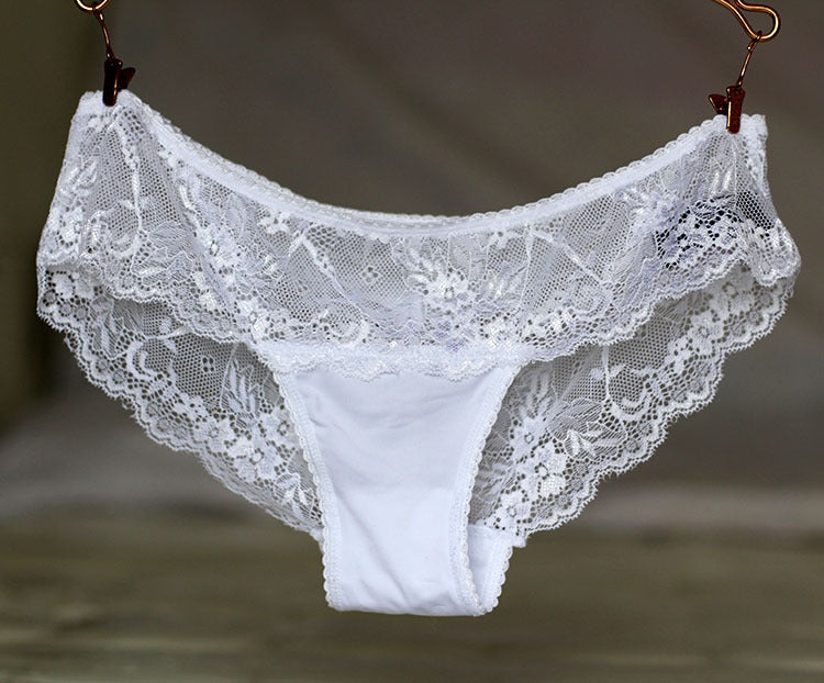 Women's Lace Trim Low-Rise Briefs - Seamless No-Trace Underwear