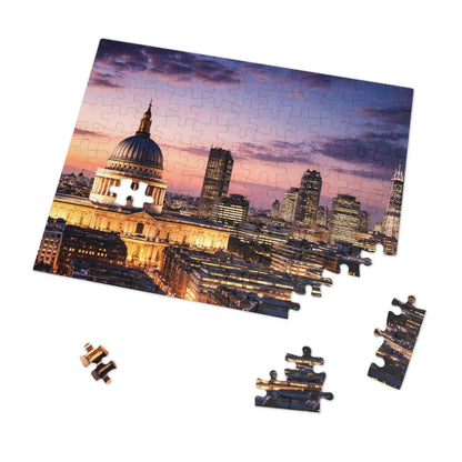 London Skyline Jigsaw Puzzle with Tin – Sunset Cityscape Gift