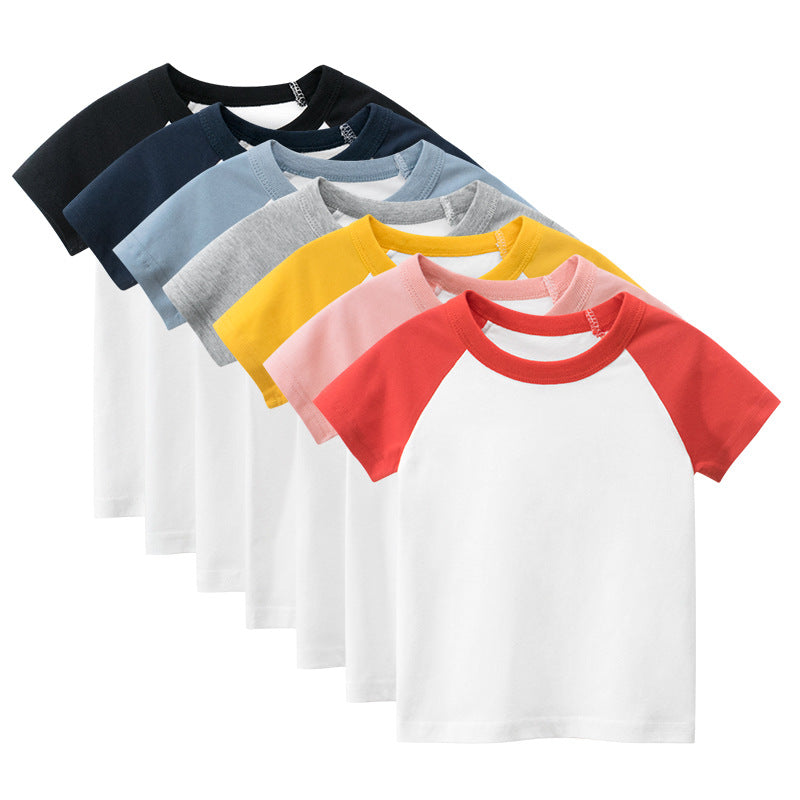 Children's Short Sleeve Solid Colour T-Shirt | 100% Cotton, Unisex