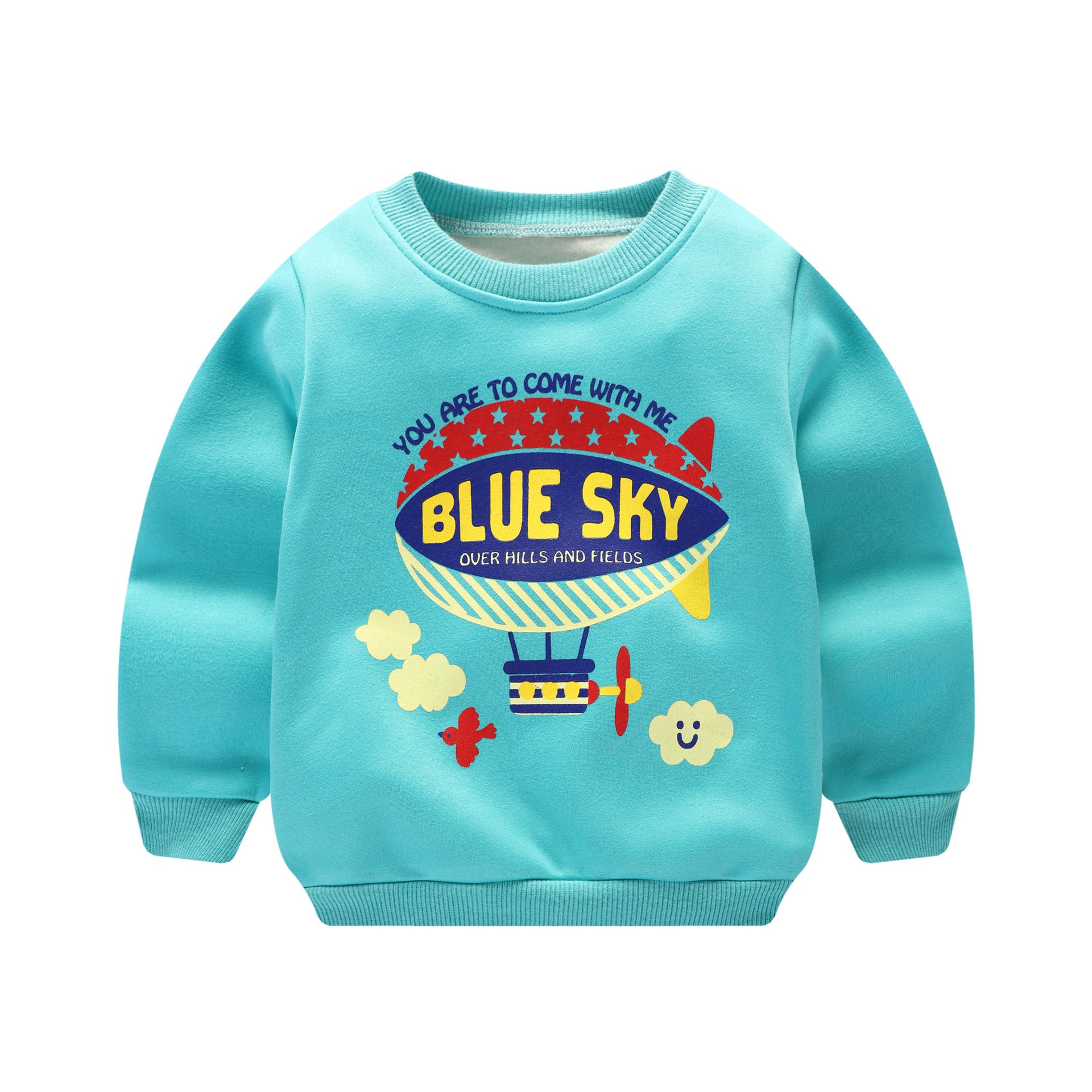 Kids Fleece-Lined Cartoon Print Sweatshirt | Unisex Winter Jumper