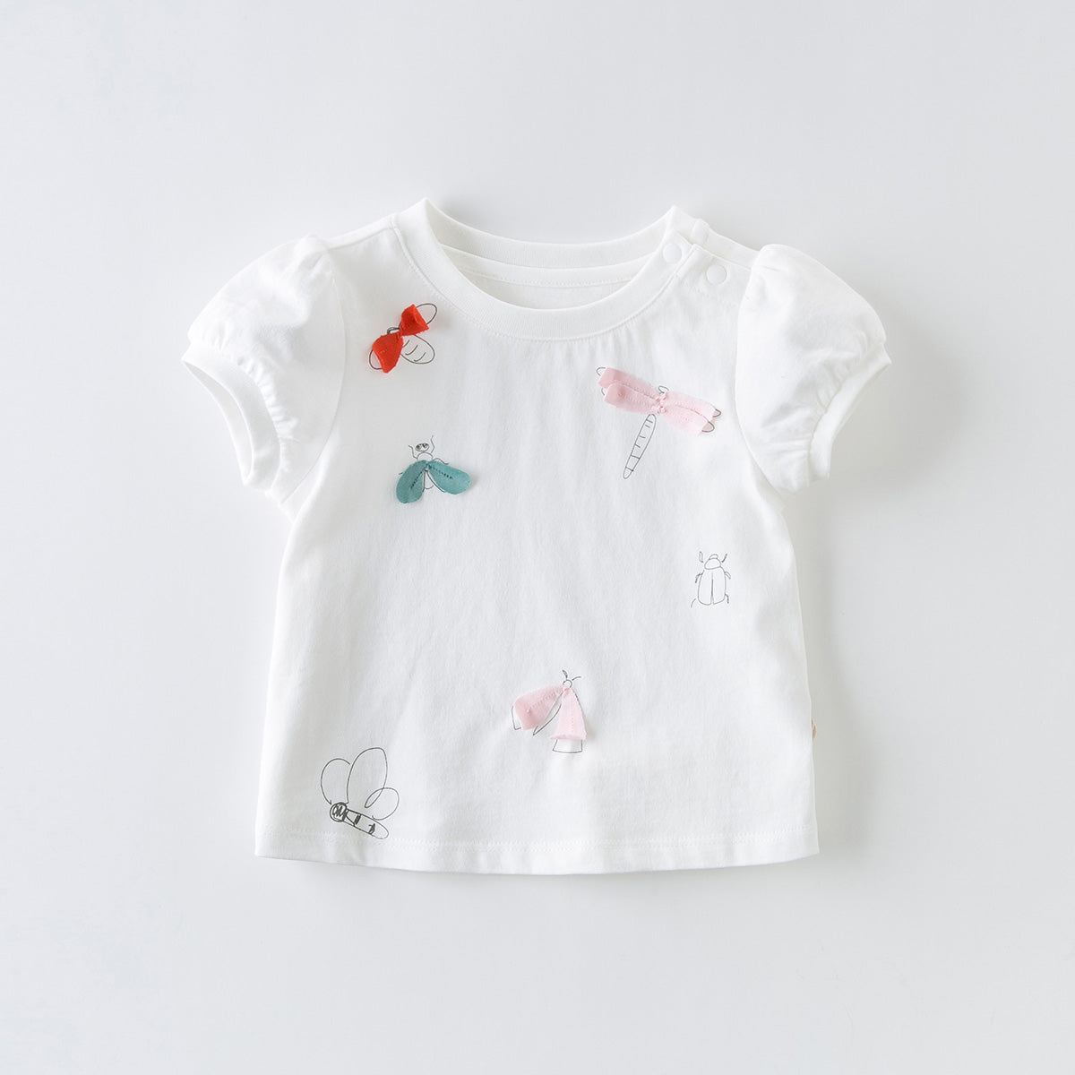 Baby & Kids White Cotton Casual T-Shirt – 100% Cotton