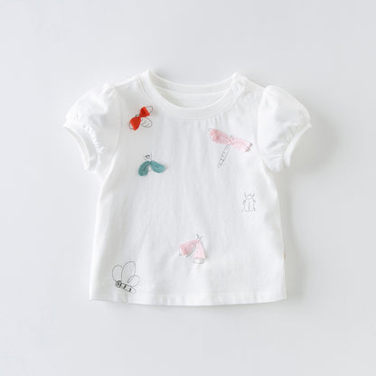 Baby & Kids White Cotton Casual T-Shirt – 100% Cotton