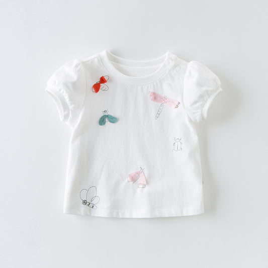 Baby & Kids White Cotton Casual T-Shirt – 100% Cotton