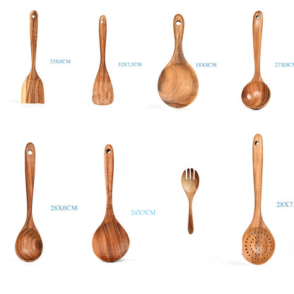 Natural Wood Kitchen Utensil Set | 2, 4, 7 & 8-Piece Sets