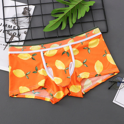 Men's Ice Silk Printed Boxer Briefs – Soft Nylon Knit Underwear 20 Designs