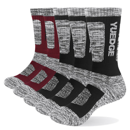 Men's Combed Cotton Sports Socks 5-Pair Pack – Breathable Thick Outdoor Socks