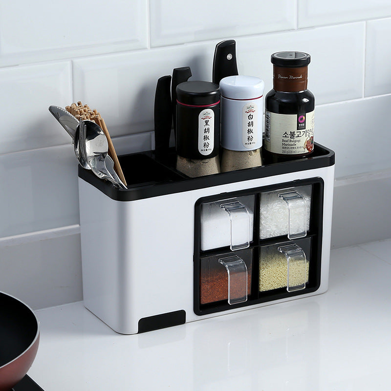 Punch-Free Wall-Mounted Kitchen Spice Shelf | No-Drill Organiser