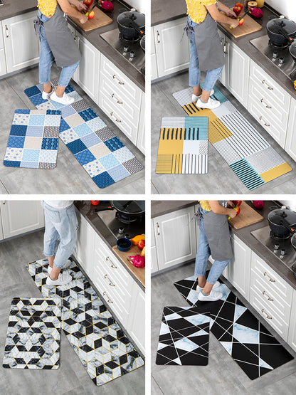 Kitchen Floor Mat | Geometric Leather Runner | 40x60cm & 40x120cm
