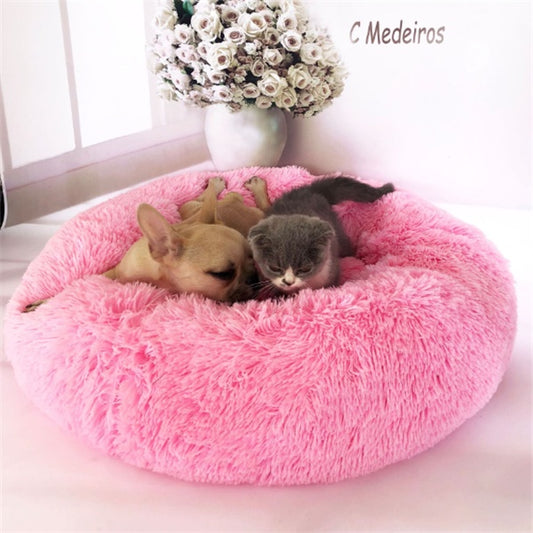 Round Plush Pet Bed | Anti-Slip | Machine Washable | 8 Sizes