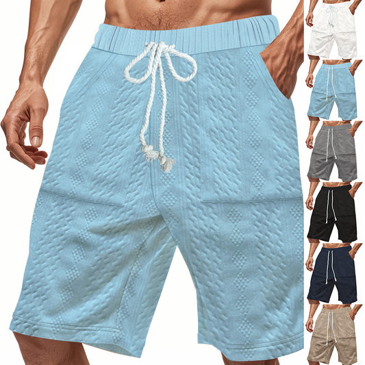 Men's Loose Fit Knitted Jacquard Shorts | Casual S-3XL