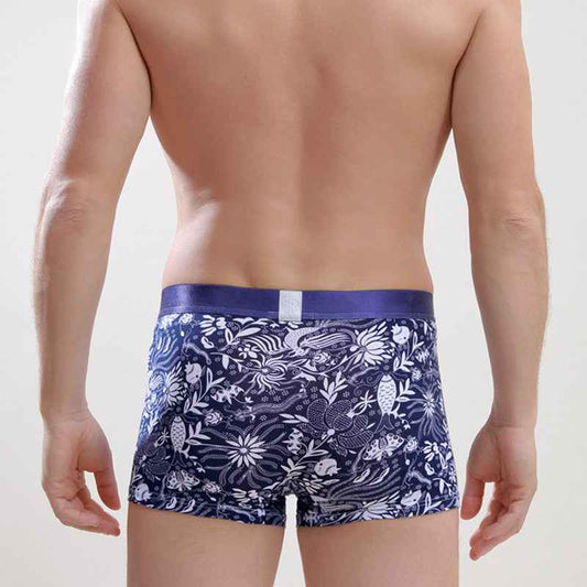 Men’s All-Cotton Boxer Briefs – Printed Design Everyday Underwear