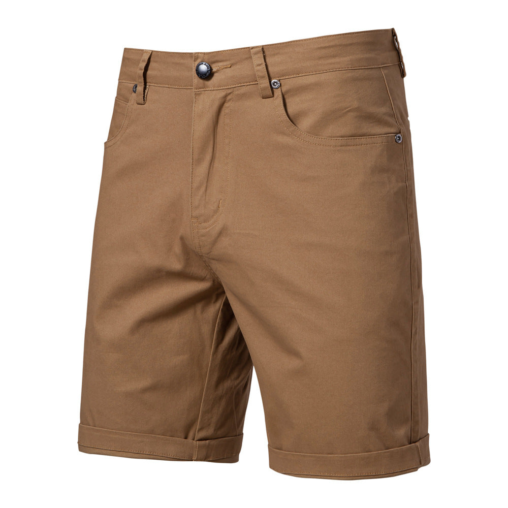 Men's Cotton Slim-Fit Cropped Trousers | Straight Leg Waist 30-38"