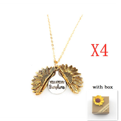 Sunflower Pendant Necklace | Gold, Silver & Rose Gold