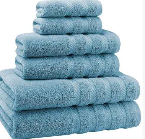 Long Staple Cotton Towel Set – Absorbent 3-Piece Bath Towel Bundle