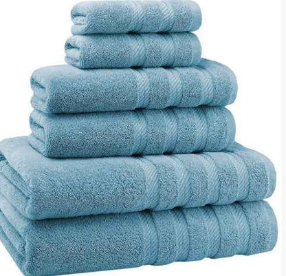 Long Staple Cotton Towel Set – Absorbent 3-Piece Bath Towel Bundle