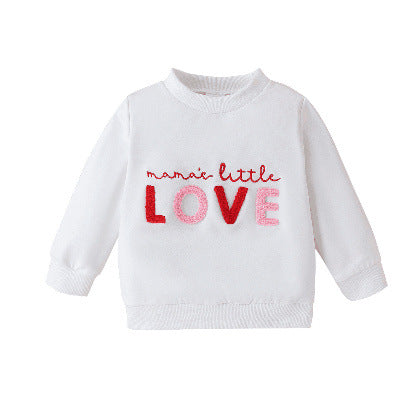 Girls Letter Print Cotton Sweatshirt – Long Sleeve Kids Pullover