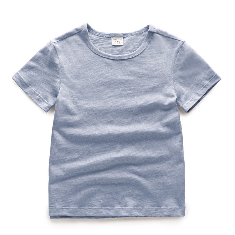 Kids Solid Colour Short Sleeve Cotton T-Shirt – Unisex | 5 Colours