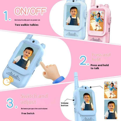 Mini Video Wireless Walkie Talkies For Kids Handheld 2 Pack Rechargeable Intercom Cam Outdoor Family Games Gift For Boys Girls