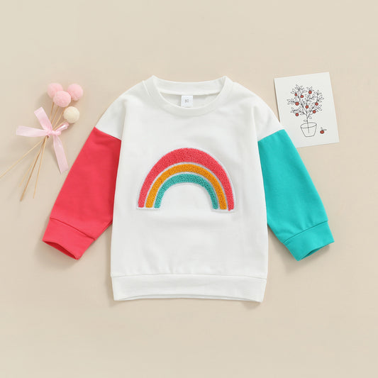 Children's Rainbow Contrast Panel Long Sleeve T-Shirt – Class A
